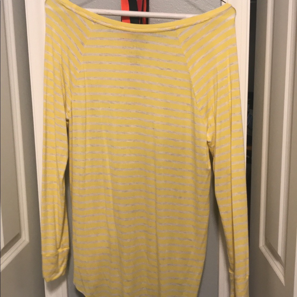 Yellow and white stripped long sleeve